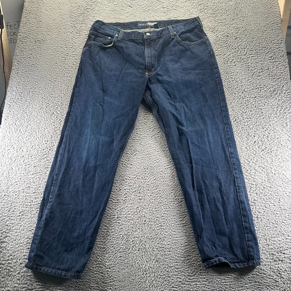 Carhartt Jeans Mens 40x32 Blue Cotton Denim Straight Leg Relaxed Fit Workwear